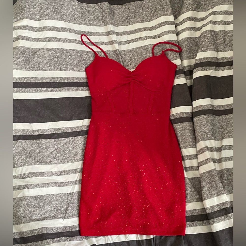 Lovely Day Sparkling Red Mini Dress